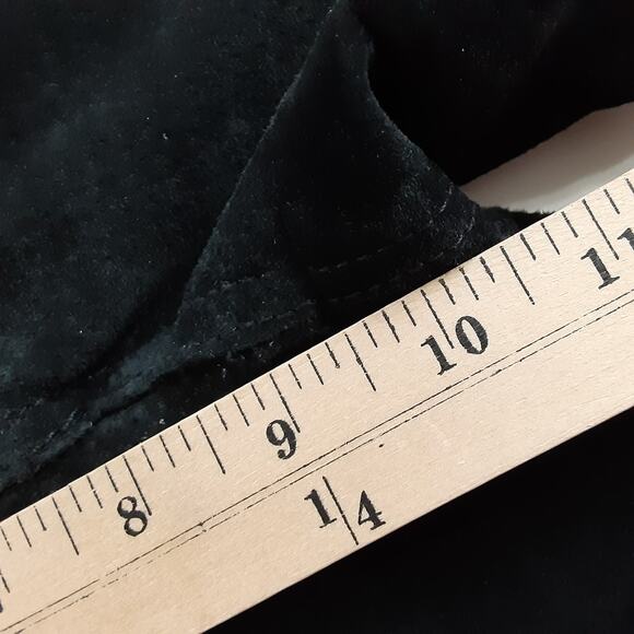 Vintage 90s 100% Leather Black Suede Wide Leg Bootcut Pant Juniors 7/8 Horseback - Picture 11 of 13